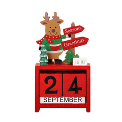 YICKYUE - Christmas Wooden Countdown Calendar Desktop Decoration Adornment Decorative Crafts for Table Living Room Kitchen