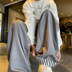 HEARUJOY - Grey Black Suit Pants Men Fashion Society Mens Dress Pants Korean Loose Casual Wide Leg Pants Mens Office Formal Trousers 4XL