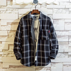 HEARUJOY - Men's 2025 Spring and Autumn New Casual Korean Loose Fashion Fashion Plaid Shirt