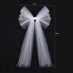 YICKYUE - Big Tulle Bow Knot Christmas Tree Decoration Pink White Room Table Decor for Party Accessories
