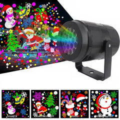 YICKYUE - Christmas LED Projector Night Light, Dynamic Snowflake Projection USB Powered, Rotating 16 Patterns for Xmas Holiday Party Decor