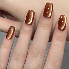 YICKYUE - 10ML 1PCS Orange Nails Gold Nails Autumn and Winter Whitening Glass Bead Cat Eye Gel Nail Polish Nail Supplies Nail Art
