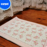 YICKYUE - French Retro Carpet Pink Cute Home Door Porch Floor Mat Dusting Footmat Romantic Soft Pattern Rugs Classical Decor Floormat