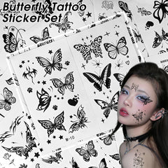 YICKYUE - Flower Butterfly Tattoos Sticker Waterproof Disposable Transfer Temporary Tattoo Women Men Hand Arm Body Fake Tattoos Decoration