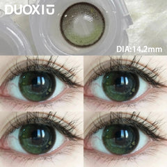 YICKYUE - 2pcs Colou Contact Lenses With Diopter Myopia Diameter 14.2mm to 14.5mm Blue Beauty Pupil High Quality Lens Free Shipping