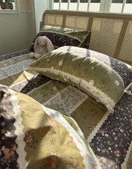 YICKYUE - Vintage pastoral floral bedding set,twin full queen king romantic retro cotton home textile bed sheet pillow case quilt cover