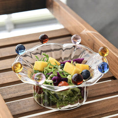 Creative Glass Crown Dish Table Plates Salad Bowls Transparent Ins Ice Cream Yogurt Pudding Dessert Cups Plates Dinnerware Gifts