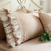 2pcs Embroidered Lace Pillow Case European Style Satin Cotton Pillowcase Bedding Pillow Sham Luxury Pillow Cover No Filler