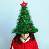 Yickyue Green Red Silver Christmas Tree Hat Merry Christmas Decorations For Home Xmas Ornaments Navidad Party Supplies Happy New Year