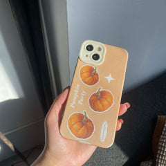 Pumpkin leather silicone soft phone case for iphone 13 11 12 pro max mini x xr xsmax 7 8 plus Black Friday Christmas gift cover