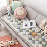Korean Sofa Cushion Plaid Carpet Anti-Slip Rugs Thicken Cushion for Living Room Decor Seat Cushion Tatami Mat CHAUSUB