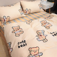 Kawaii Star Bedding Set Cotton For Girl Full Queen King Size Cute Strawberry Couple Bed Sheet Pillowcase Bedroom Duvet Cover
