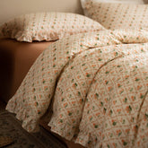 Double-layer Yarn Cotton Four-piece Cotton Lace Quilt Cover Pillowcase Small Floral Long Staple Cotton Three-piece Bedding