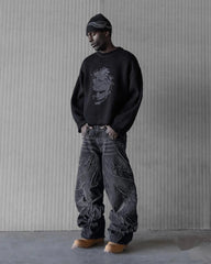 Hearujoy 90s Streetwear Streetwear Retro Harajuku Multi Pocket Blue Slouchy Gothic High Waist Wide Leg Trousers Men Women Baggy Jeans Y2K Pants Hip Hop