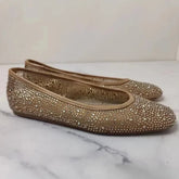 YICKYUE - Women's Flats Spring Casual Shoes New Shallow Round Toe Luxury Shiny Diamond Mesh Fabric Comfort Walking Ballet Flat Female