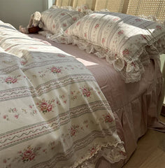 YICKYUE - Classic sweet pastoral flower bedding set,twin full queen king rustic retro cotton home textile bed sheet pillowcase quilt cover