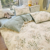 AB double-sided florals print 100% cotton Bedding Set queen soft skin friendly duvet cover set with flat sheets quilt cover sets