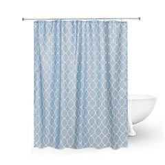 Yickyue Modern Simple Mildew Resistant Long Waterproof Plain Polyster Blue Geometric Shower Curtain For Hotel