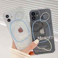 Art letter memory silicone clear phone case for iphone 12 11 pro max mini 7 8 plus x xr xs max se cute cover shell funda