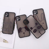 Black soft silicone animal dog panda cartoon phone case for iphone x xr xs max 7 8 plus 12 mini 11 pro max cute rabbit cat cover