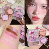 YICKYUE Love Eye Shadow Plate Blusher Pearlescent Matte Makeup Plate High Gloss And Beautification Shadow Integration Korean Cosmetics