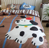 YICKYUE - Cute cartoon dog stripes bedding set 1.2 1.5 1.8 kid teen,twin full queen cotton home textile bed sheet pillow case quilt cover