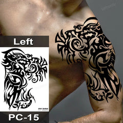 YICKYUE - Chest Arm Shoulder Tattoo Sticker Waterproof Big Large Size Body Art Fake Tattoo For Men Adult Realistic Temporary Tattoo Male