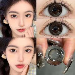 YICKYUE - 2pcs Contact Lenses with Prescription with Degree Lens Soft Brown Beautiful Pupils Natural High Quality Lenses New