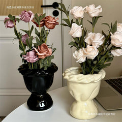 YICKYUE - New Creative Ceramic Art Vase Wedding Decoration Vase SculptureLiving Room Ornament Dining Table Decor Art Home Decore