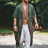 Hearujoy Fashion Shawl Mens Print Long Shirt Cardigan Summer Hawaiian Beach Sunscreen Cloak Casual Loose Cape Coat Clothing For Men 6XL