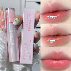 YICKYUE - Mirror Water Lip Glaze Pink Moisturizing Lip Gloss Jelly Glass Lip Oil Waterproof Lipstick Tint Long-Lasting Makeup