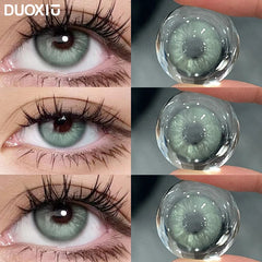 YICKYUE - 2pcs Green Color Contact Lenses With Myopia Diopter-0.00~ -8.00 Blue Nature Beauty Pupil Makeup Gray Eye Free Shipping