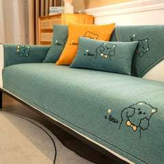 Four Seasons Cartoon Sofa Cushion Chenille Sofa Towel Corner Sofa Anti-slip Protection Pad Couch Cover Living Room Home Decor