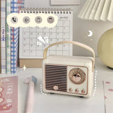 Yickyue Retro Desk Bluetooth Speaker Sound Stereo Wireless USB Charging Music Player Portable Travel Music Player Desktop Decoration