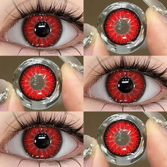 YICKYUE - 2pcs Cosmetics Cosplay Color Contact Lenses Red Anime Blue Green Lenses Large Diameter 14.5mm Beauty Pupil Fast Shipping
