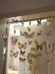 YICKYUE - Door Curtain Decoration, Butterfly Wind Chime, Finished Bedroom, DIY Door Curtain Material Package, No Punching Hanging Curtain