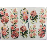 Charm Rose Flower Three-Dimensional Relief Acrylic Engraved Nail Sticker Girl Water Decals Empaistic Nail Water Slide Decals