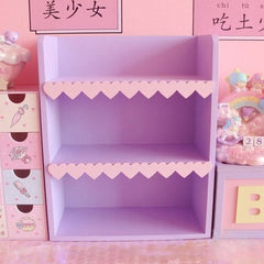 Yickyue Chic Storage Rack Girl Heart Wooden Three-tier Storage Rack Love Lace Desktop Storage Box Cosmetic Lotion Desktop Finishingshelf