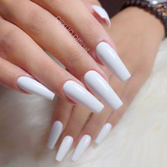 24Pcs Bright Back Press On Fake Nails With Jelly Glue Super Long Ballerina Coffin False Nail Artificial Finger Manicure Tool