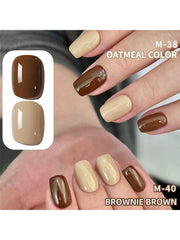 YICKYUE - 15ml Gel Nail Polish - Brownie Brown, Oatmeal Color UV/LED Soak Off Formula, Ideal for DIY Nail Art at Home or Salon Use