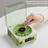 YICKYUE - Mini Retro White Noise Bluetooth-compatible Speaker Portable Sleep Aid Vinyl Record Player Subwoofer With Light Support TF Card