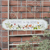 Yickyue Welcome Sign Home Front Door 3D Embossed Rectangular Metal Sign Hanging Sign, Portico, Outdoor Home Decoration