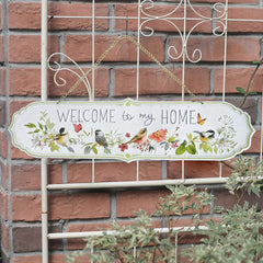 Yickyue Welcome Sign Home Front Door 3D Embossed Rectangular Metal Sign Hanging Sign, Portico, Outdoor Home Decoration