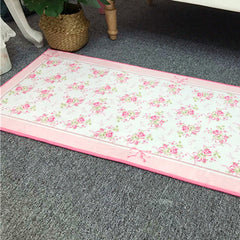 YICKYUE - French Retro Carpet Pink Cute Home Door Porch Floor Mat Dusting Footmat Romantic Soft Pattern Rugs Classical Decor Floormat
