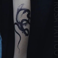 Waterproof Temporary Sticker Black Ink Snake Flash Tattoo Arm Body Art Fake Tatto