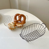 Nordic Style Retro Iron Fruit Basket Snack Tray Coffee Table Hollow Storage Basket Home Decoration