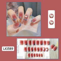 24pcs/Box Detachable Acrylic False Nails Press On Nails Designs French Tips Wearable Artificial Fake Nails Full Cover Nail Tips