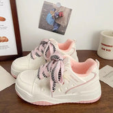 YICKYUE - Niche Design Skateboard Shoes Pink Ugly Moe Thick Sole Womens Casual Shoes Breathable Lightweight Shoes for Ladies
