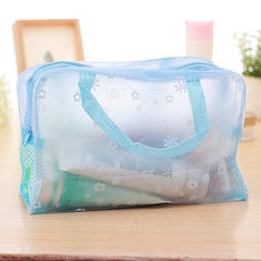 Waterproof PVC Cosmetic Storage Bag for Women Floral Transparent Wash Bag Creative Home Outing Compressed Shower Bag