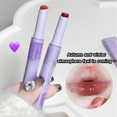 YICKYUE - Tipsy Jelly Lipstick Moisturize Mirror Non-stick Cup Lip Gloss Waterproof Lasting Ash Pink Lip Tint Korean Makeup Women Cosmetic